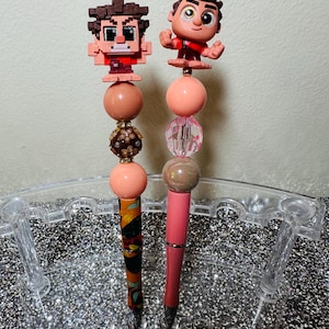 Wreck-It Ralph (pixel OR doorable) beaded pens