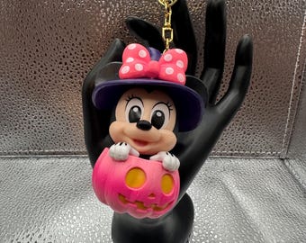 Minnie Mouse and pumpkin Halloween keychain/bag charm