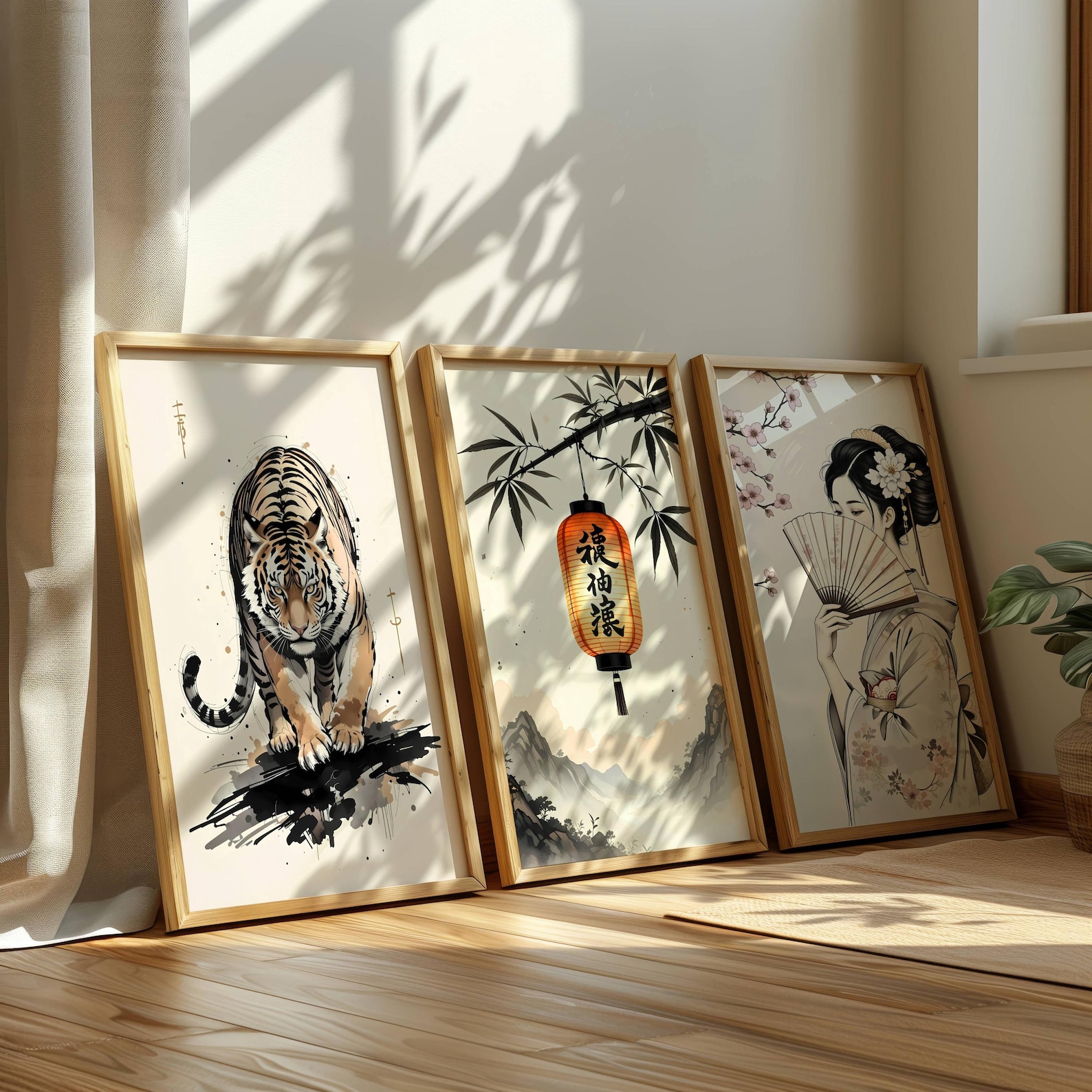 Japanese Wall Art Set of 3 Prints | Japandi-inspired Minimalist Decor ...
