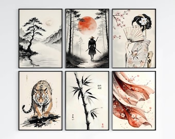 Japandi Wall Art Prints Set | Japanese Zen Decor (Digital Download)