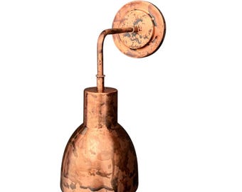Rugged Copper Wall Sconce – Handmade Industrial Rustic Light Fixture