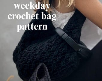 Woven Weekday Bag Crochet Pattern | Modern Crochet Bag Pattern | Beginner Crochet Purse | Digital PDF