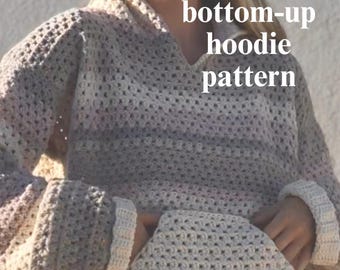 Patroon gehaakte hoodie trui, beachy top voor beginners, digitaal patroon zomerkledingproject