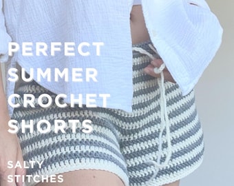 Patrón de pantalones cortos de verano a crochet: Diseño personalizable, ideal para principiantes (patrón digital)