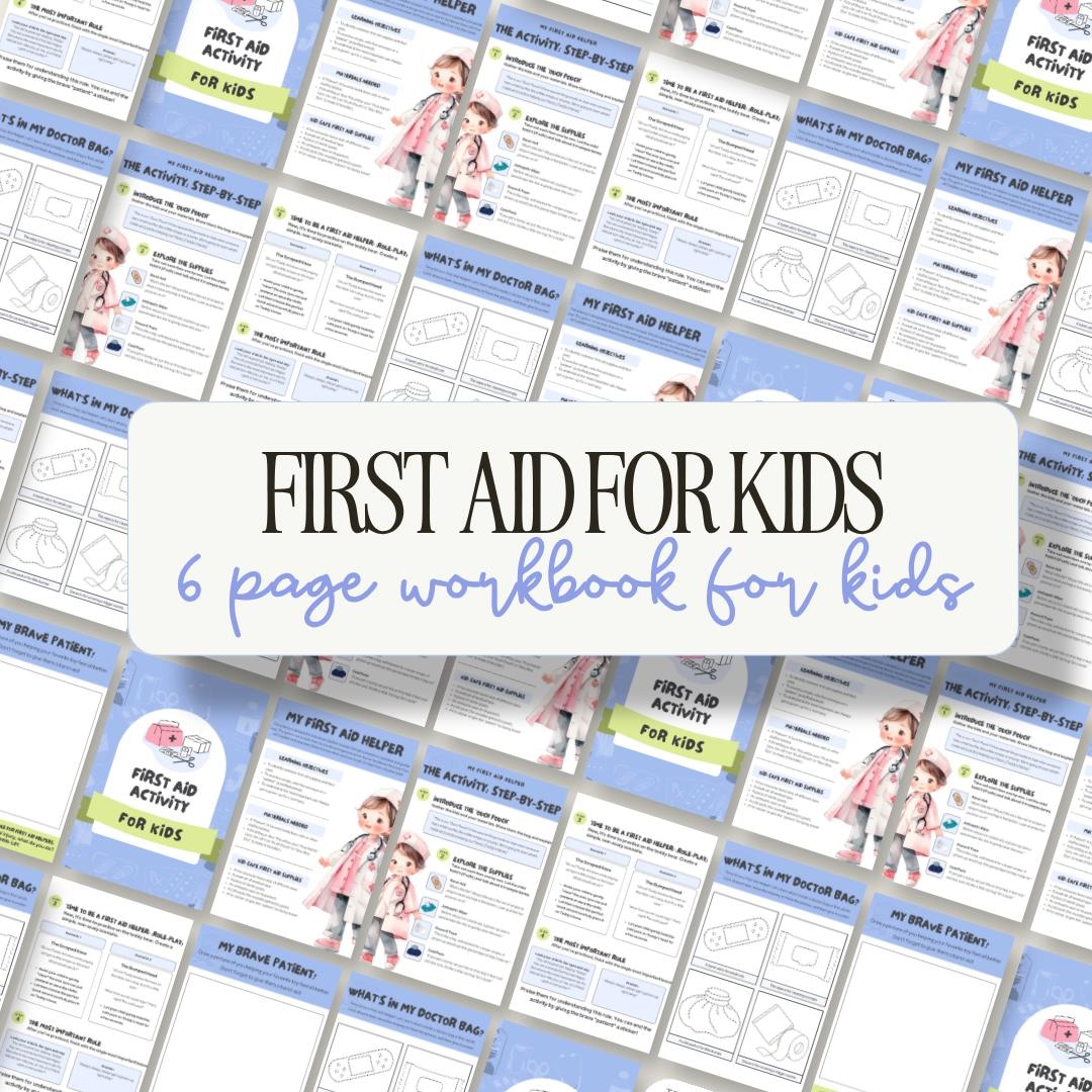 Kids First Aid Activity Workbook | 6 Page Printable PDF Editable Canva ...