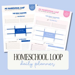 Homeschool Checkliste Schleife | Homeschool Planer Printable | Checkliste Tagesablauf & Lernen | Canva Bearbeitbares PDF
