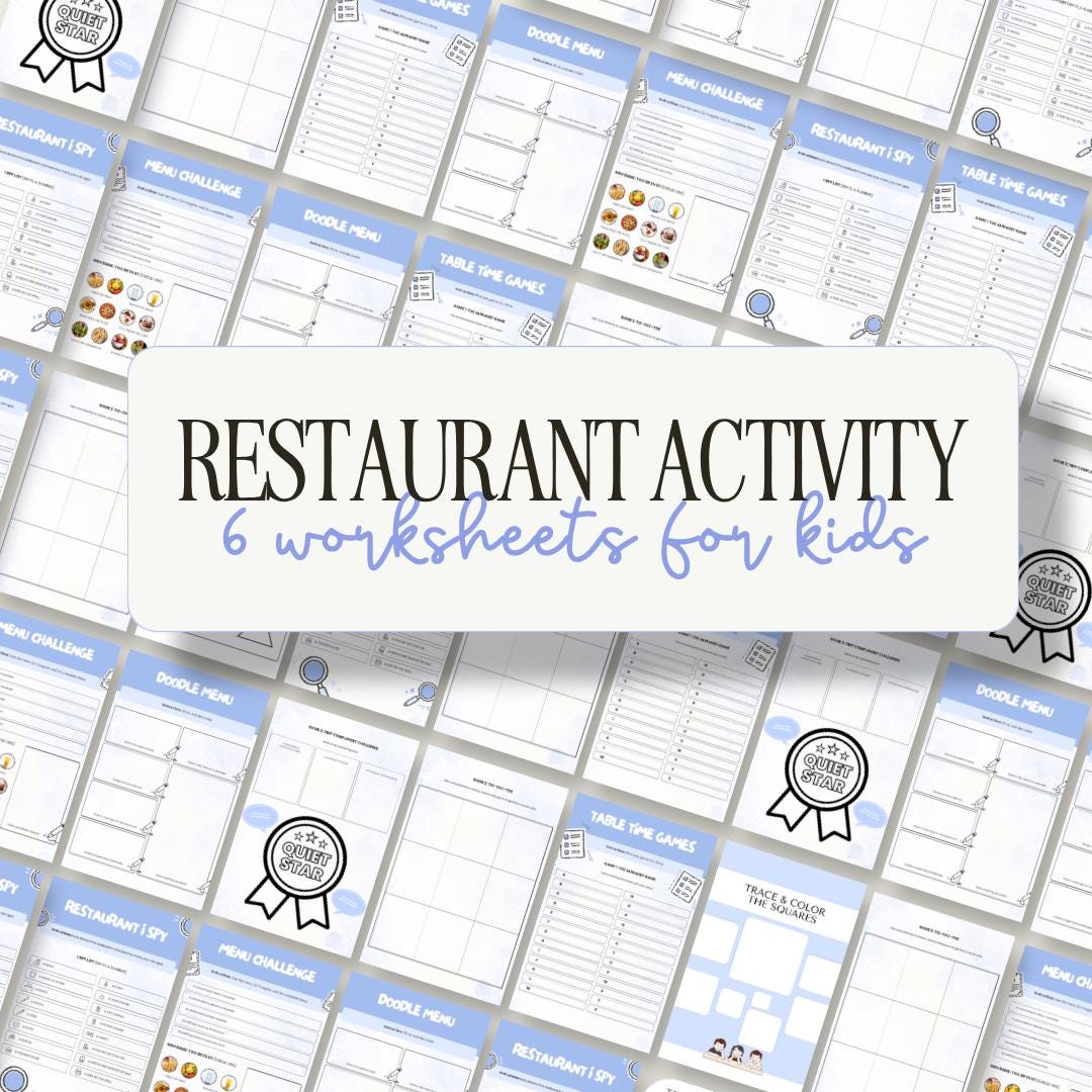 Kids Restaurant Activity Sheets | Printable Activity Pack for Kids ...