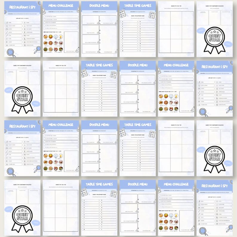 Kids Restaurant Activity Sheets | Printable Activity Pack for Kids ...