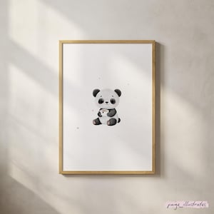 Pablo the Panda Illustration | Watercolour Illustration | Animal Illustration | Wall Art | Wall Decor | Nursery Decor
