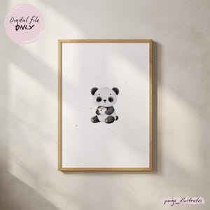 Pablo the Panda Illustration | Watercolour Illustration | Animal Illustration | Printable Wall Art | Wall Decor | Nursery Decor