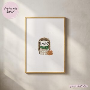 Hector der Igel Illustration | Aquarell Illustration | Tier Illustration | Druckbare Wandkunst | Wanddekoration | Kinderzimmer Dekor