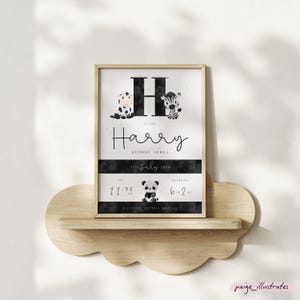 Personalised New Baby Print | New Baby Gift | Baby Girl Gift | Baby Boy Gift | Birth Print | Keepsake for New Baby | Nursery Print