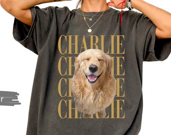 Custom Pet Photo And Name Shirt,Personalized Comfort Colors Pet Shirt,Customized Picture Dog Shirt,Dog Lover Gift,Cat Mom Gift,Pet Loss Gift