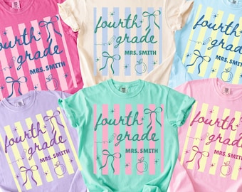 Custom Teacher Last Name Shirt, Fourth Grade Teacher Shirt, Teacher Appreciation Gift, 4th Grade Teacher Shirt, 4th Grade, Back to School