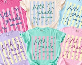 Custom Teacher Last Name Shirt, Fifth Grade Teacher Shirt, 5th Grade Teacher Shirt, 5th Grade T-Shirt, Fifth Grade TShirt