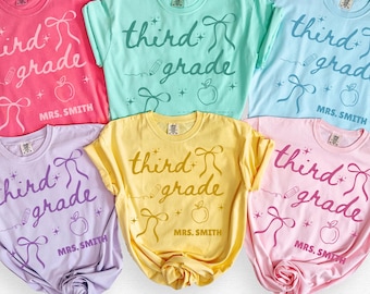 Custom Teacher Last Name Shirt, 3rd Grade Teacher Shirt, Third Grade Teacher shirt, Back To School Teacher Appreciation Gift 3rd grade shirt