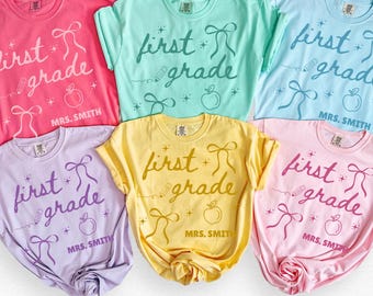 Custom Teacher Last Name Shirt, First Grade Teacher shirt, Back To School, Teacher Appreciation Gift, Team Teacher Shirt, Cute Teacher Gift