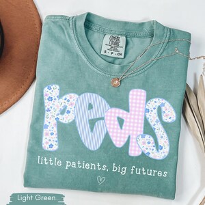 Comfort Colors® Pediatric Nurse Shirt, Cute Peds Nurse Tee, Pediatrician Gift Idea, PICU Nurse Appreciation Tee, Future Pediatric Crew Shirt image 2