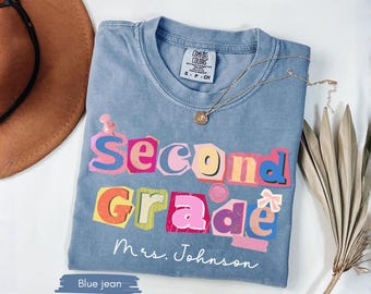 Custom Teacher Last Name Shirt, 2nd Grade Teacher Shirt, Second Grade Teacher shirt, Back To School Teacher Appreciation Gift 2nd grade tee