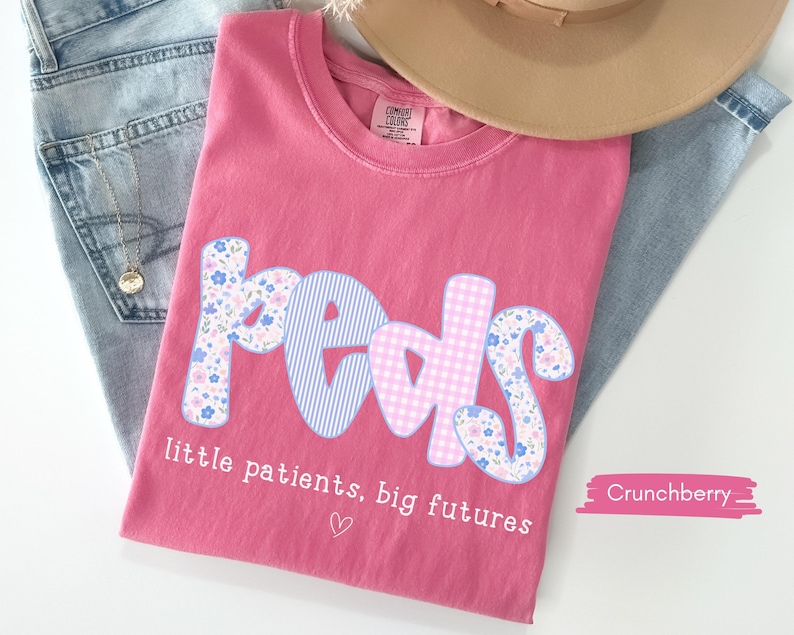 Comfort Colors® Pediatric Nurse Shirt, Cute Peds Nurse Tee, Pediatrician Gift Idea, PICU Nurse Appreciation Tee, Future Pediatric Crew Shirt image 8