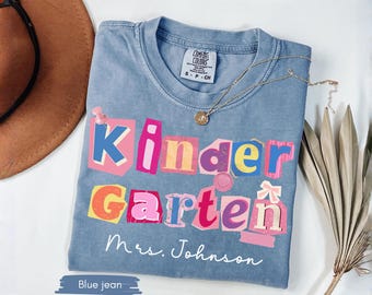 Comfort Colors® Kindergarten Teacher Shirt, Kindergarten Shirt, Kinder Crew, Kinder Garten Teacher Back to School Shirts, Pre-K Teacher