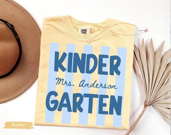 Custom Teacher Last Name Shirt, Kindergarten Teacher shirt, Back To School, Teacher Appreciation Gift, Team Teacher Shirt, Cute Teacher Gift