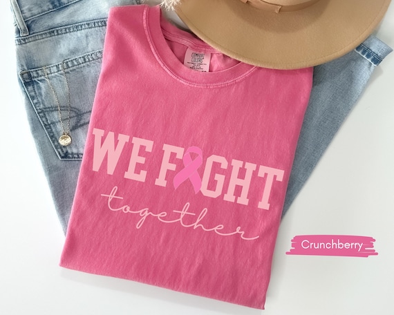 Comfort Colors® Breast Cancer Support Shirt, We Fight Together Tee, Pink Ribbon Awareness Shirt, October Survivor Gift, Custom Squad Tee