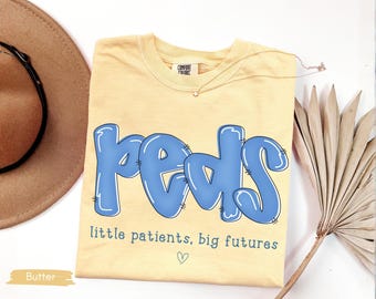 Comfort Colors® Pediatric Nurse Shirt, Cute Peds Nurse Tee, Pediatrician Gift Idea, PICU Nurse Appreciation Tee, Future Pediatric Crew Shirt
