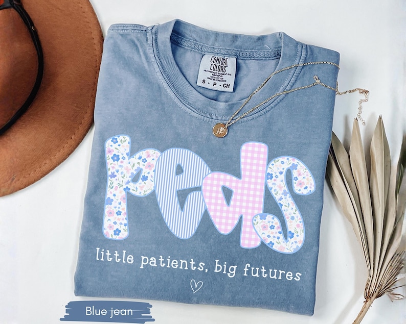 Comfort Colors® Pediatric Nurse Shirt, Cute Peds Nurse Tee, Pediatrician Gift Idea, PICU Nurse Appreciation Tee, Future Pediatric Crew Shirt image 1