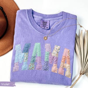 Camisa personalizada con parches falsos para mamá con nombres de niños, camisa floral personalizada para mamá, regalo para el Día de la Madre para mamá, regalo para mamá imagen 7
