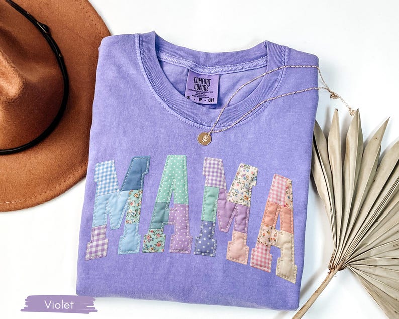 Camisa personalizada con parches falsos para mamá con nombres de niños, camisa floral personalizada para mamá, regalo para el Día de la Madre para mamá, regalo para mamá imagen 7