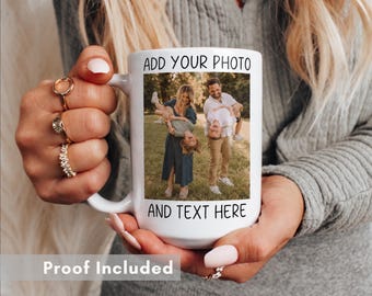Custom Photo Mug, Personalized Picture Coffee Cup, Mug With Photo and Text, Custom Coffee Mug, Anniversary Gift for Him Her Family Photo Mug