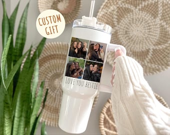 Custom Best Friend Gifts, Photo Collage Tumbler 20 40 oz, Picture with Personalization Cup, Personalized Image Tumbler for Best Friend