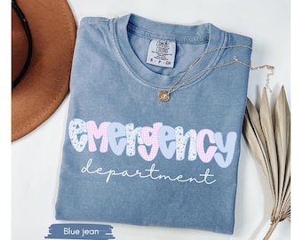 Floral ER Nurse Shirt,  Emergency Department Shirt Emergency Nurse Gift ER Shirt Gift for ER Nurse Emergency Room Nurse Tee Ed nurse shirt
