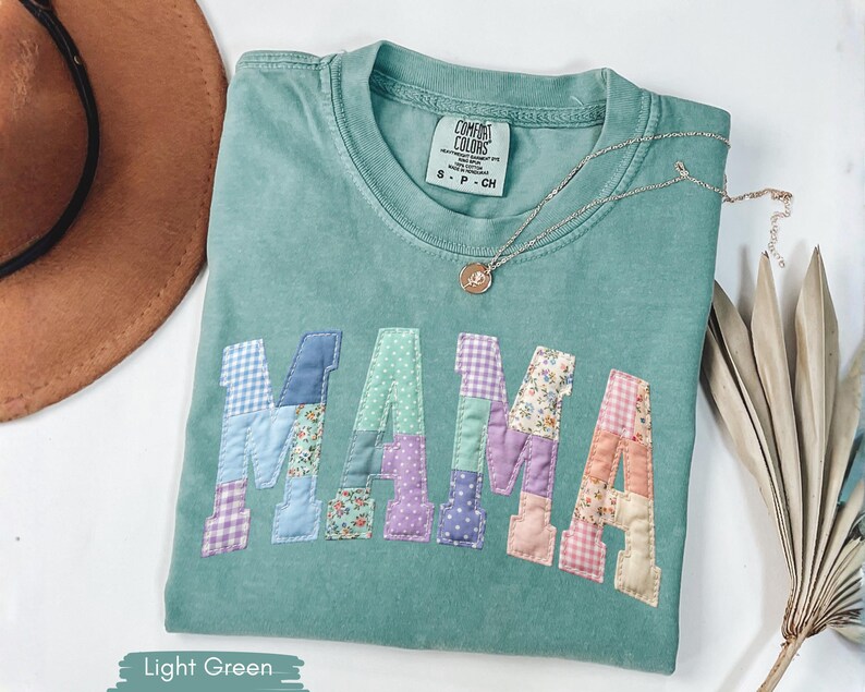 Camisa personalizada con parches falsos para mamá con nombres de niños, camisa floral personalizada para mamá, regalo para el Día de la Madre para mamá, regalo para mamá imagen 3