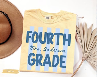 Custom Teacher Last Name Shirt, Fourth Grade Teacher Shirt, Teacher Appreciation Gift, 4th Grade Teacher Shirt, 4th Grade, Back to School