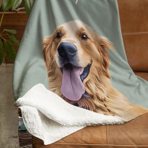 Custom Pet Blanket With Photo And Name, Personalized Dog Portrait Gift, Cat Picture Throw, Dog Mom Gift, Pet Memorial, Cat Picture Blanket image 6