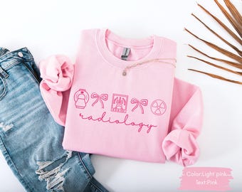 Personalized Radiology Sweatshirt, Custom Xray Tech Crewneck, Radiology Student Gift, Cute Coquette Rad Tech Sweater Healthcare Appreciation