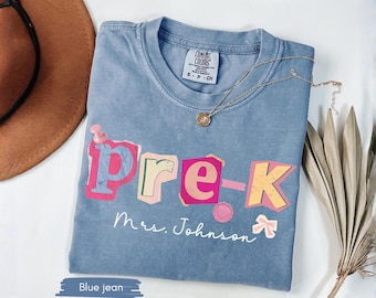 Custom Teacher Last Name Shirt, Prek Teacher Shirt, Back to School Teacher Tee, Teacher Appreciation Gift, Custom Pre K Teacher Shirt