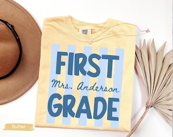Custom Teacher Last Name Shirt, First Grade Teacher shirt, Back To School, Teacher Appreciation Gift, Team Teacher Shirt, Cute Teacher Gift