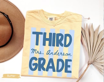 Custom Teacher Last Name Shirt, 3rd Grade Teacher Shirt, Third Grade Teacher shirt, Back To School Teacher Appreciation Gift 3rd grade shirt