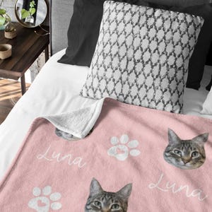 Custom Pet Photo Blanket With Name, Personalized Dog Cat Blanket, Pet ...