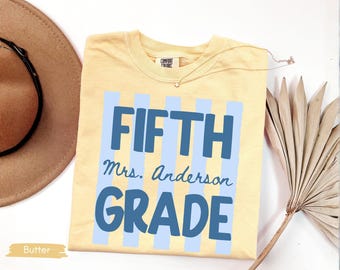 Custom Teacher Last Name Shirt, Fifth Grade Teacher Shirt, 5th Grade Teacher Shirt, 5th Grade T-Shirt, Fifth Grade TShirt