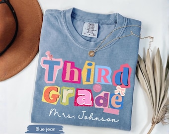 Custom Teacher Last Name Shirt, 3rd Grade Teacher Shirt, Third Grade Teacher shirt, Back To School Teacher Appreciation Gift 3rd grade shirt
