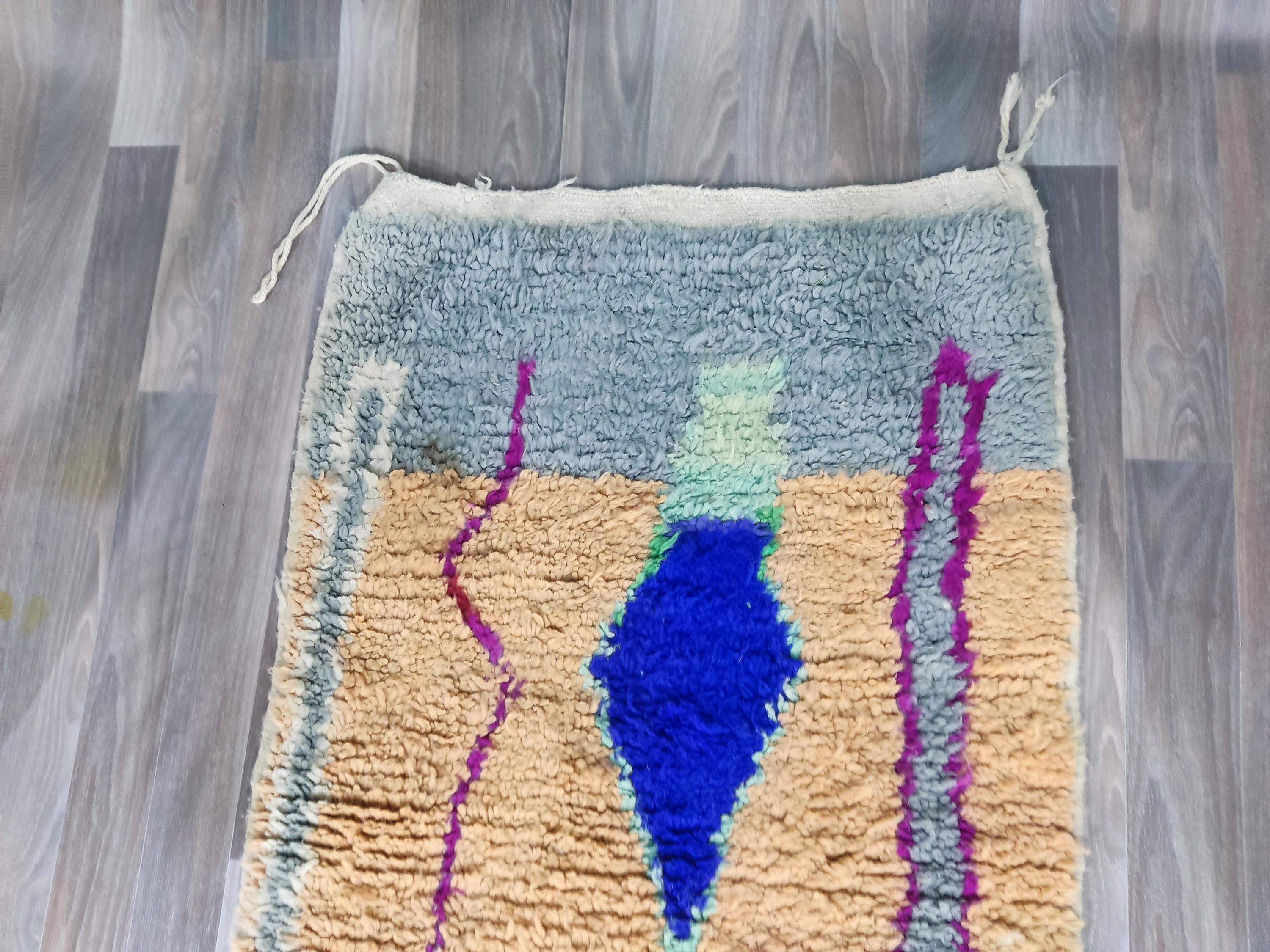 モロッコオレンジラグ、レッドベニウラインラグ、レッドハンドメイド