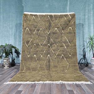AMAZING MOROCCAN RUG,moroccan green rug,handmade wool rug,custom green rug,moroccan berber rug,Genuine Wool rug,geometric unique,washable.