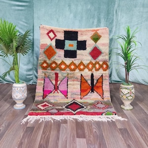 Costum Moroccan colorful Rug, Authentic Moroccan Rug, Berber Rug, Genuine wool Rug, handmade Rug, Wonderful Morrocan Rug, wool rug Moroccan