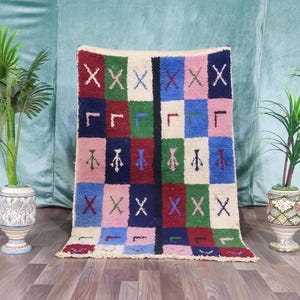 Tribal Moroccan Rug, Moroccan Rug, Handmade Moroccan Rug, Berber Abstract Rug,Bohemian rug, Wool Berber Carpet Custom Rug Moroccan, Area Rug