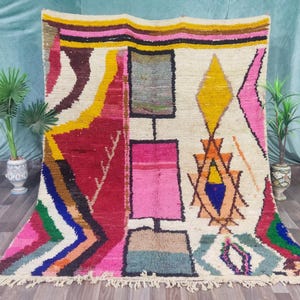 Amazing Multicolored Rug,Custom Fabulous Boujaad,Beni Ourain Rug,Handmade Wool Rug ,Moroccan berber rug,Traditional Moroccan Carpet,washable