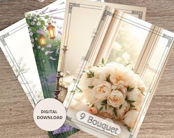 Floral Lenormand Oracle Cards, Printable Botanical Deck with 36 Mini Cards, Cottagecore Digital Download
